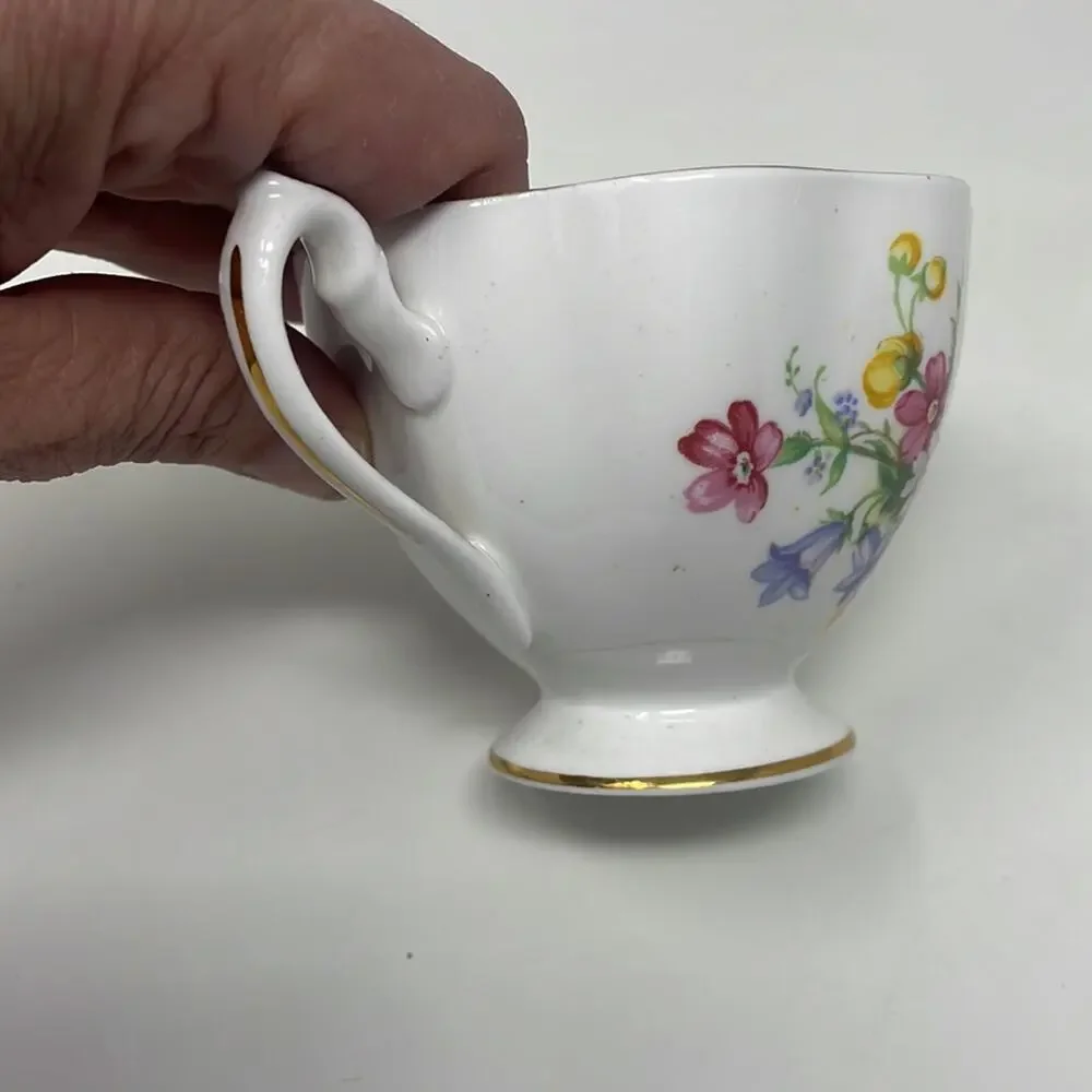 Mid-Century Fine Bone China England Teacup & Saucer